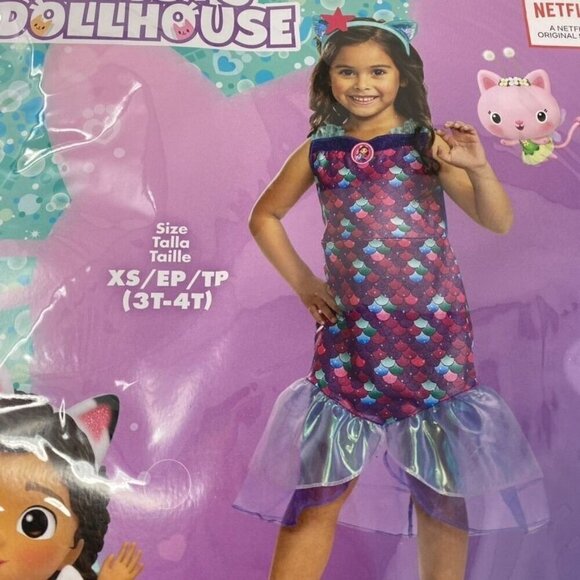 Disguise Mercat Costume Official Gabby's Dollhouse Classic Headpiece Costume Kid - Picture 5 of 12